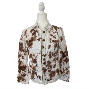 Cow Print Tye dye J. Crew jean jacket